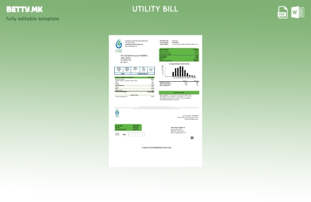 Шаблон за комунални сметки во модерен стил на ОАЕ Ал Фанар Гас Груп